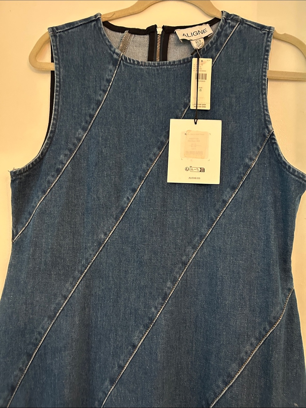 Aligne Raven - Anthropologie - Sleeveless Denim Midi Dress - Dark Blue - NWT - Picture 6 of 14